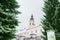 Winter landscape, snowy day, orthodox Grgeteg Monastery. Located in the village of Grgeteg on the mountain Fruska Gora