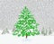 Winter landscape Spruce tree with snow christmas theme natural background vintage vector illustration editable