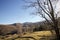 Winter landscape in a sunny day of ligurian apennines