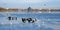 Winter landscape on the Tabacarie Lake in Constanta, Romania