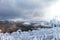 Winter Landscape from Top of Mountain in Canada, Quebec