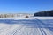 Winter landscape and trails for skiers