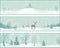 Winter Landscape Vector Banners