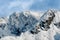 Winter landscape. View of the snowy peaks of the Tatra Mountains