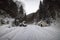 Winter landscape in Zarnesti Gorges The Precipice of Zarnesti