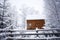Winter landscapewith snowy mountain cottage