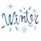 Winter lettering painting on white background