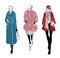 Winter look. Fashion illustration, vector drawing