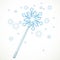 Winter magic wand of snowflakes and icicles magic object