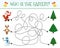 Winter maze for children. Preschool Christmas activity. Worksheet home schooling labyrinth game