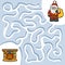Winter maze game, Santa Claus and fireplace
