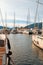 Winter Mediterranean landscape. View of yacht marina of Porto Montenegro. Montenegro, Kotor Bay, Tivat city