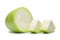 Winter melon, White gourd, Winter gourd, Ash gourd, tallow gourd, ash pumpkin, on white background