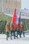 Winter military guard of honor with banners and a standard, Russ