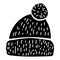 Winter Monochrome Headwear Doodle Silhouette