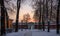 Winter morning inside Peter and Paul fortress in Saint-Petersburg