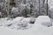 Winter in Moscow, covered with snow cars