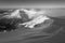 Winter mountain landscape with fog in the Giant Mountains on the Polish and Czech border - Karkonosze National Park.