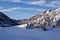 Winter mountain landscape, nature reserve of the Vercors high plateaux, France