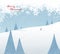 Winter mountain landscape scenery, walking Santa Claus