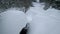 Winter Mountain Landscape with Snow Covered Boulders Moraines