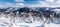 Winter mountain panorama from Wielky Przyslop hill near Wielka Racza in Zywiec Beskids mountains on polish - slovakian borders