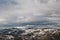 Winter mountain scenery. Top view from Mega Spileon Monastery. Popular winter travel destination in Kalavryta, Greece