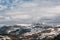 Winter mountain scenery. Top view from Mega Spileon Monastery. Popular winter travel destination in Kalavryta, Greece