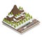 Winter Mountains Landscape Isometric composition