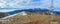 Winter mountains, panorama over Bucegi mountains