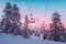 Winter mountains panorama with ski slopes and ski lifts