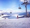 Winter mountains skiing track piste snow overview