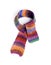 Winter multi-colored woolen scarf on white background.