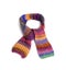 Winter multi-colored woolen scarf on white background.