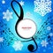 Winter musical background with snowflakes