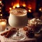 Winter night delight with creamy eggnog ai generated