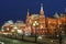 Winter night Moscow. View of the Historical Museum from Manezh square