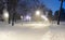Winter night park scene