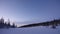 Winter night sky at mountains of Are Valadalen Fjall in Jamtland in Sweden