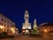 Winter night view, on the cathedra in Bielsko-Biala