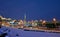 Winter night view cityscape Minsk Belarus