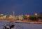 Winter night view cityscape Minsk Belarus