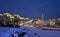 Winter night view cityscape Minsk Belarus