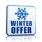 Winter offer white banner with snowflake symbol