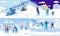 Winter Outdoor Activity and Family Recreation Set.