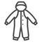 Winter overalls for newborns line icon, Winter clothes concept, Baby suits sign on white background, Children jumpsuit