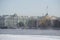 Winter Palace and the Admiralty on a frosty February day. Saint Petersburg