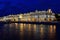The winter Palace illuminated , reflection in the water of the r