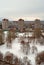 Winter panorama of the city of Togliatti overlooking the Parish in honor of the Holy Trinity.