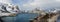 Winter panorama of small fishing port Reine on Lofoten Islands,